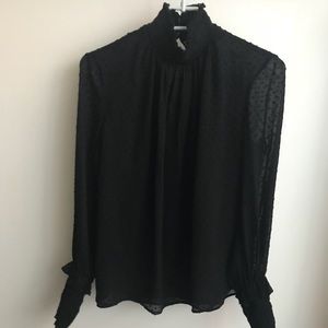 Zara Black High-Neck Blouse